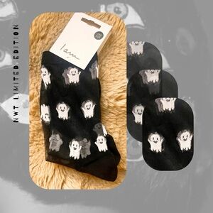 🆕 🎉 limited edition black & white transparent spooky halloween ghost 👻 socks